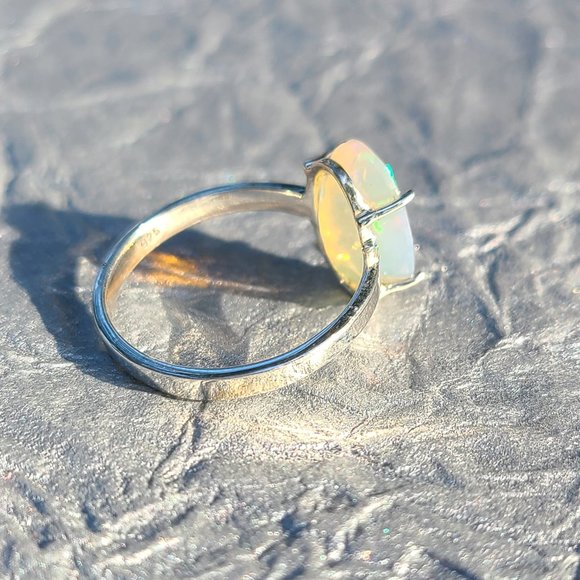 COPY-Ethiopian Opal Ring Size 7 Sterling Silver-Opal Jewelry-Opal Stone-Birth… - Picture 8 of 10